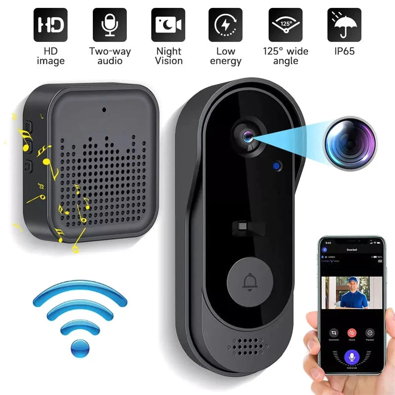 Tuya WIFI Camera Video Doorbell HD Intercom Outdoor Waterproof Wireless Door Bell Security Protection IR Night Vision Smart Home