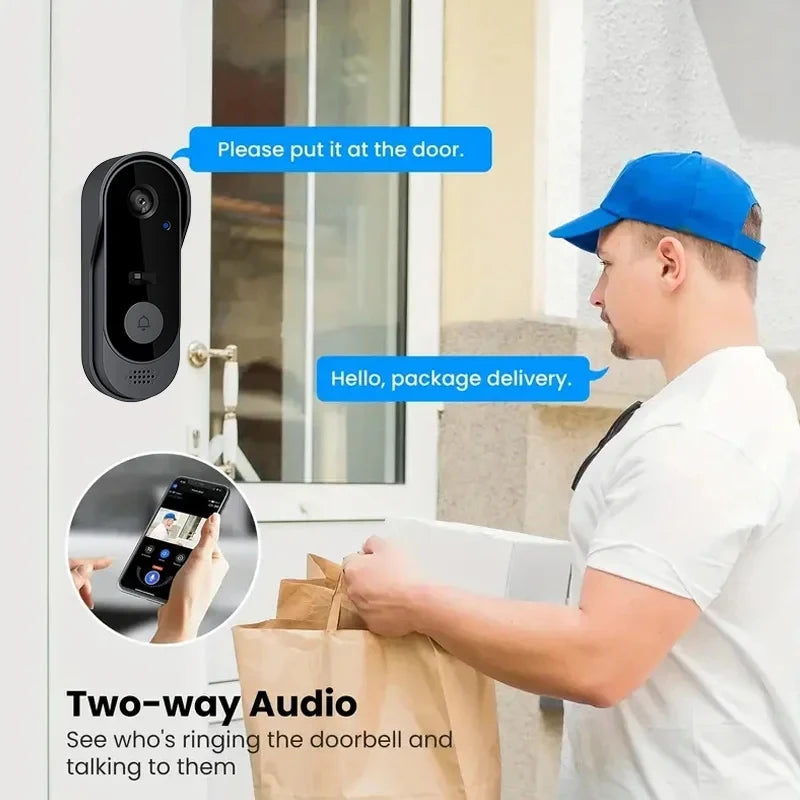 Tuya WIFI Camera Video Doorbell HD Intercom Outdoor Waterproof Wireless Door Bell Security Protection IR Night Vision Smart Home