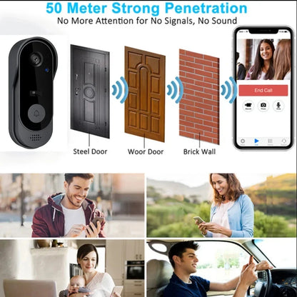 Tuya WIFI Camera Video Doorbell HD Intercom Outdoor Waterproof Wireless Door Bell Security Protection IR Night Vision Smart Home